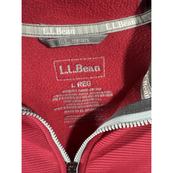 LL Bean Zip Up Hoodie LW 2-tone Gray Zip Pockets Womens/Misses Large Reg - Picture 2 of 6